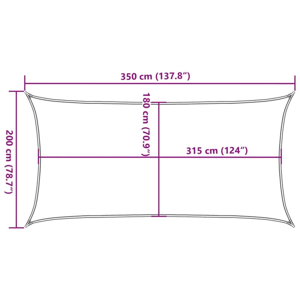 vidaXL Senčno jadro 160 g/m² črno 2x3,5 m HDPE