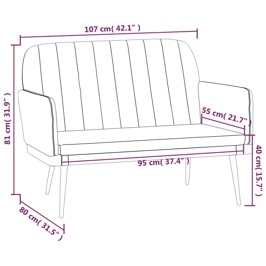 vidaXL Klop krem 107x80x81 cm umetno usnje