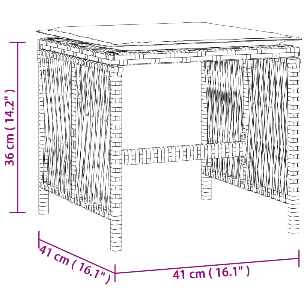 vidaXL Vrtni stolčki z blazinami 4 kosi sv. sivi 41x41x36 cm PE ratan