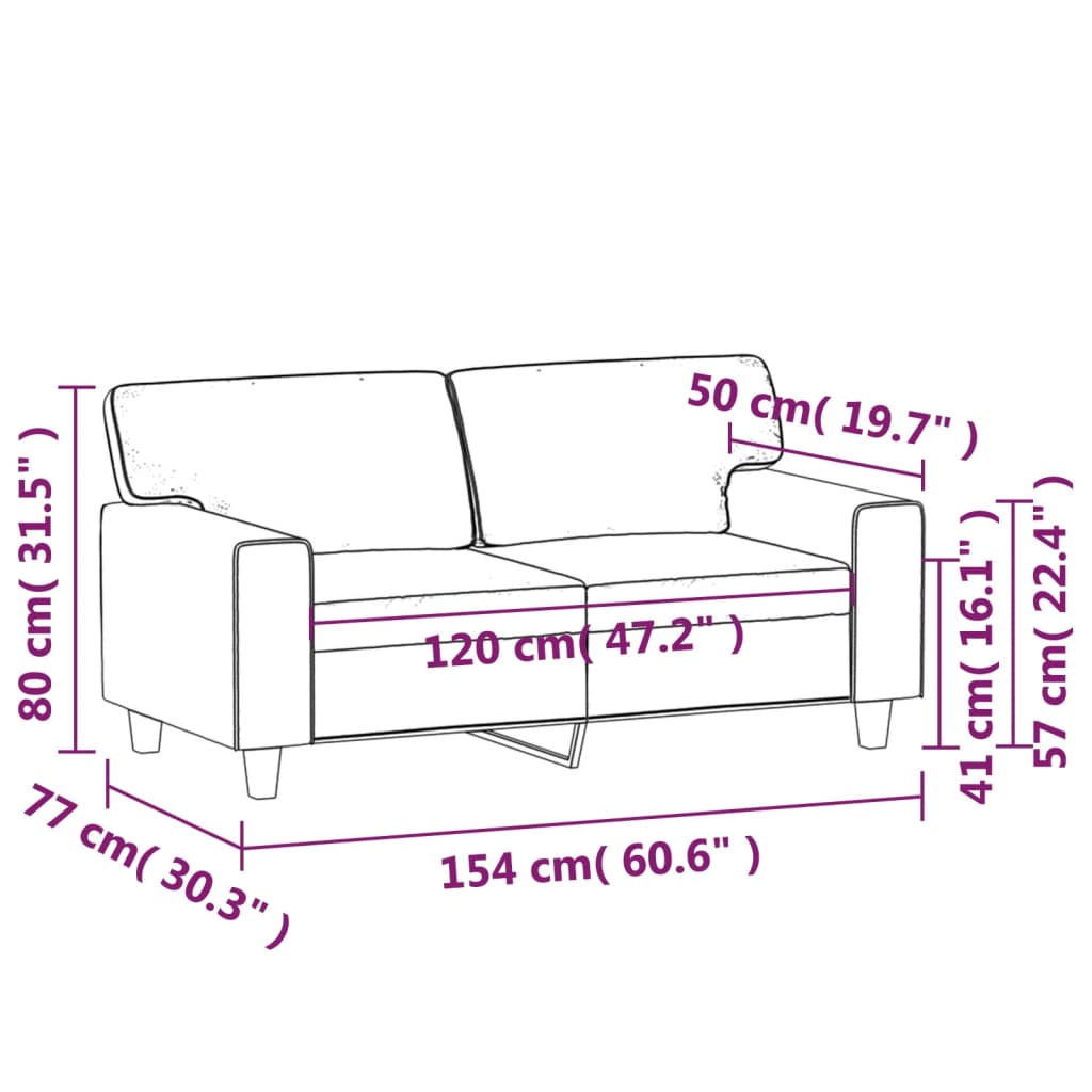 vidaXL Dvosed črn 120 cm umetno usnje