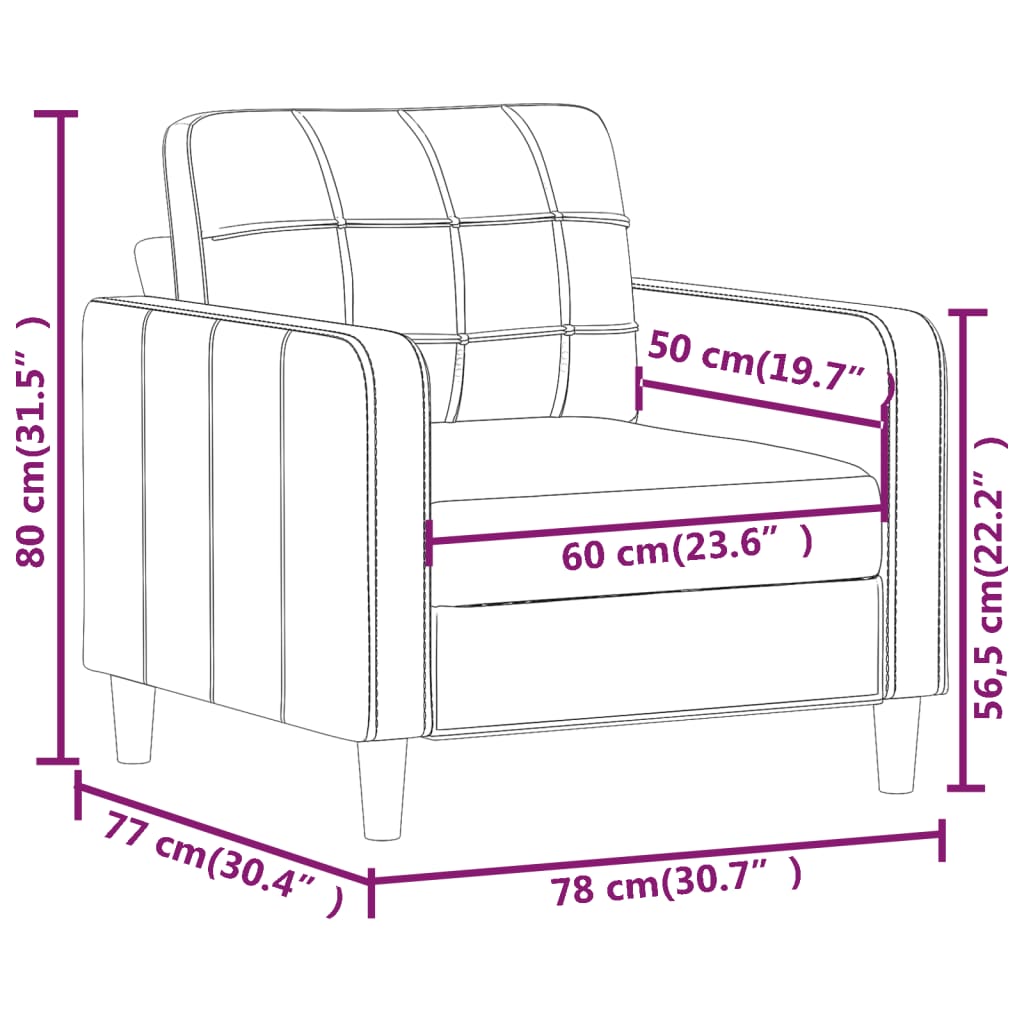 vidaXL Fotelj svetlo rumen 60 cm blago