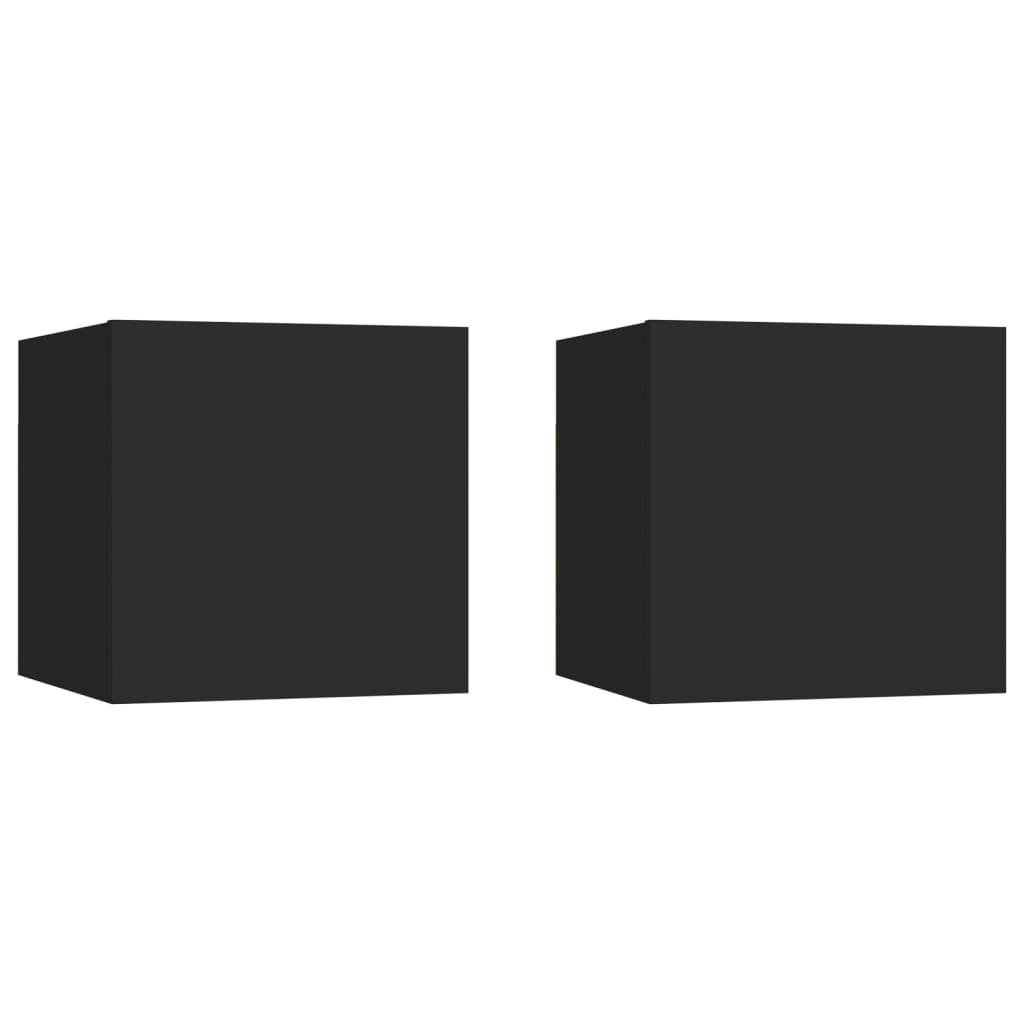 vidaXL Stenske TV omarice 2 kosa črne 30,5x30x30 cm