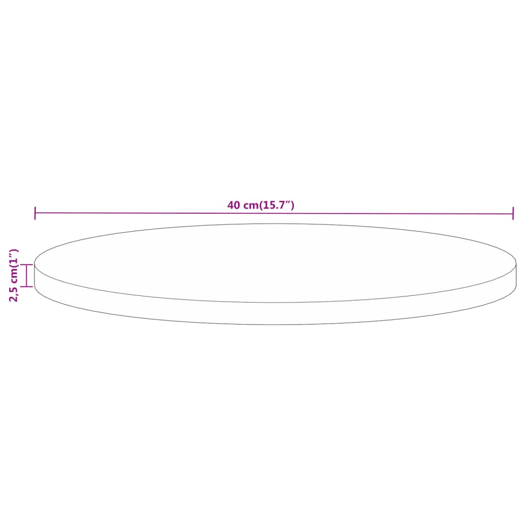 vidaXL Mizna plošča Ø 40x2,5 cm okrogla trden robusten mangov les