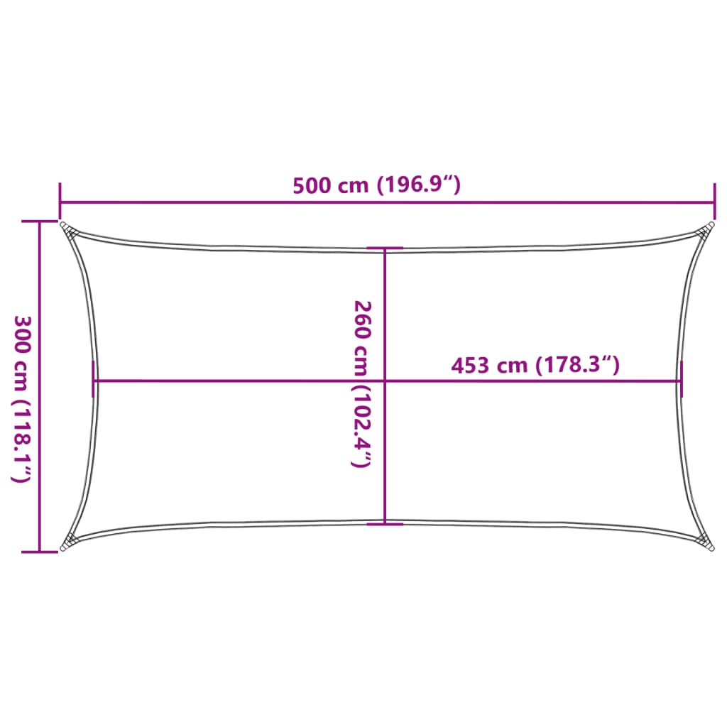 vidaXL Senčno jadro peščeno 5x3 m 100 % poliester oxford