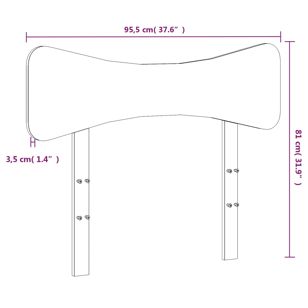 vidaXL Vzglavje voščeno rjava 90 cm trdna borovina