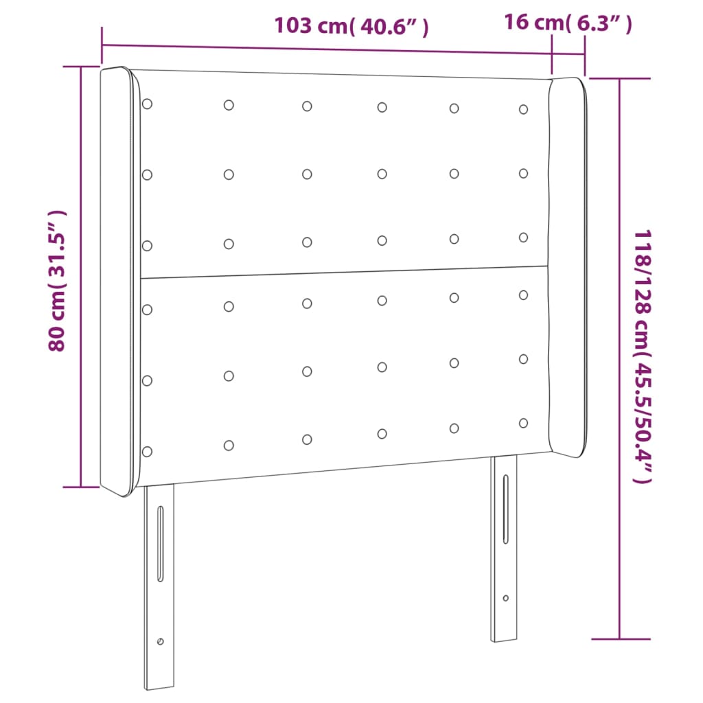 vidaXL LED posteljno vzglavje temno zeleno 103x16x118/128 cm žamet