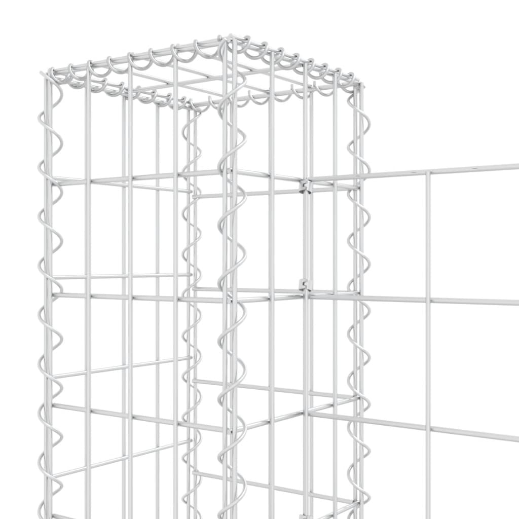 vidaXL Gabion košara U-oblike s 5 stebri železo 500x20x100 cm