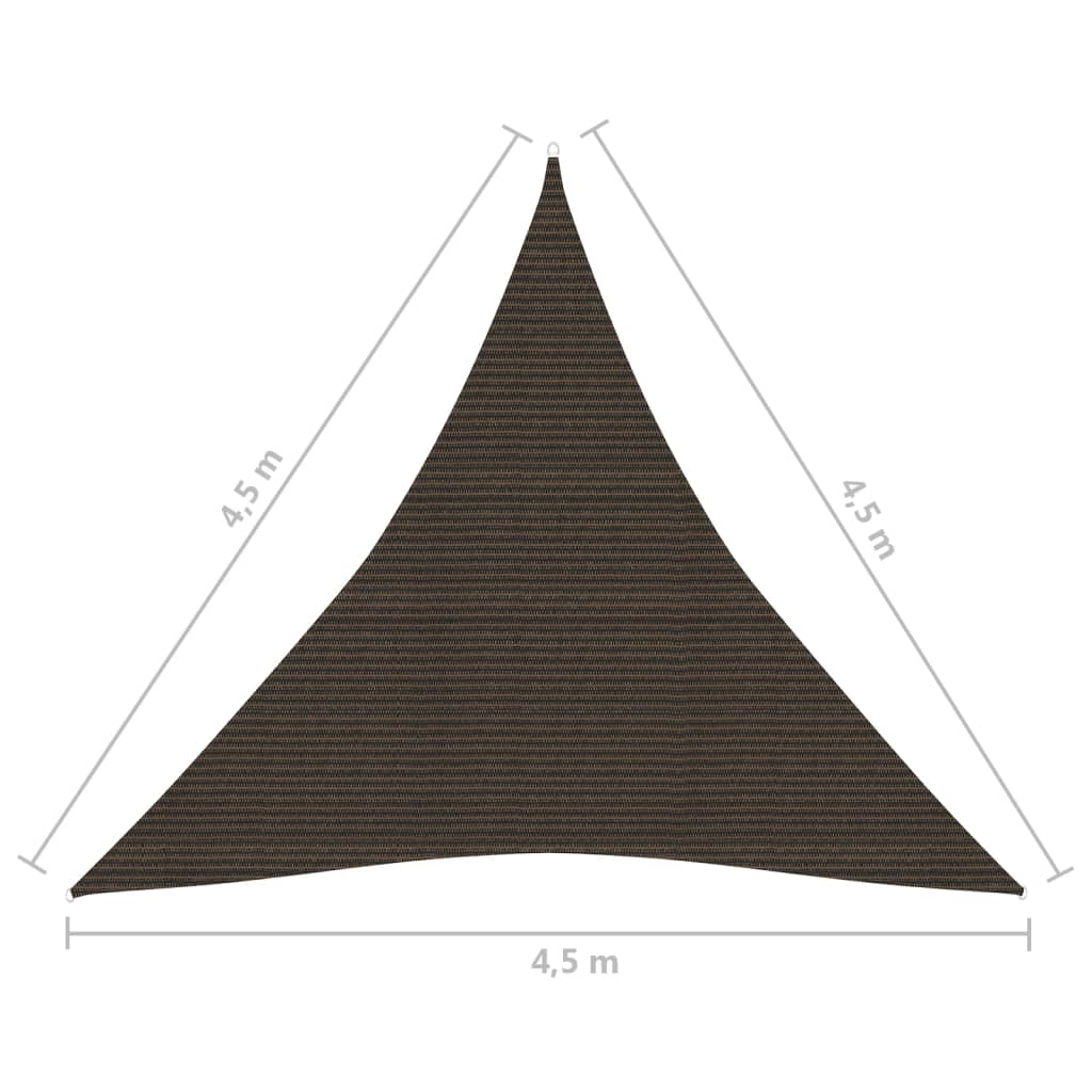 vidaXL Senčno jadro 160 g/m² rjavo 4,5x4,5x4,5 m HDPE