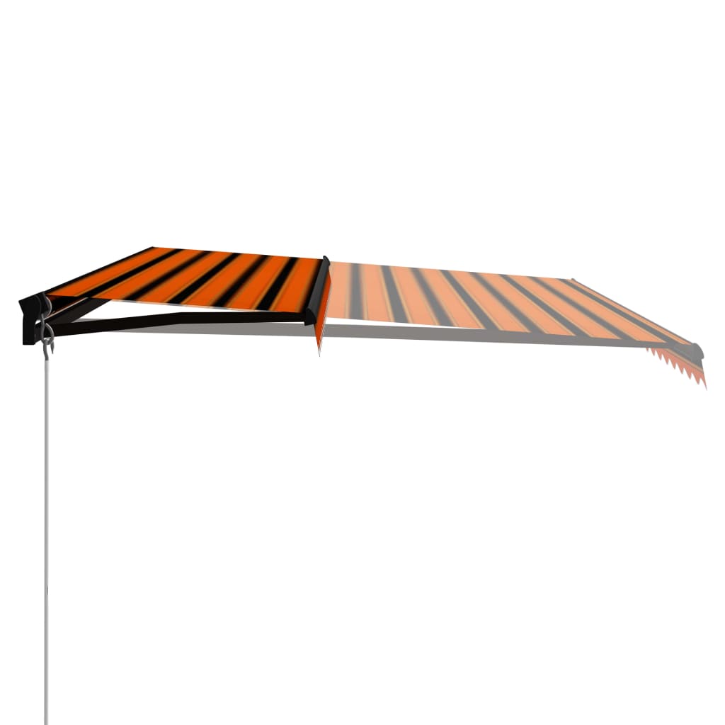 vidaXL Ročno zložljiva tenda 500x300 cm oranžna in rjava