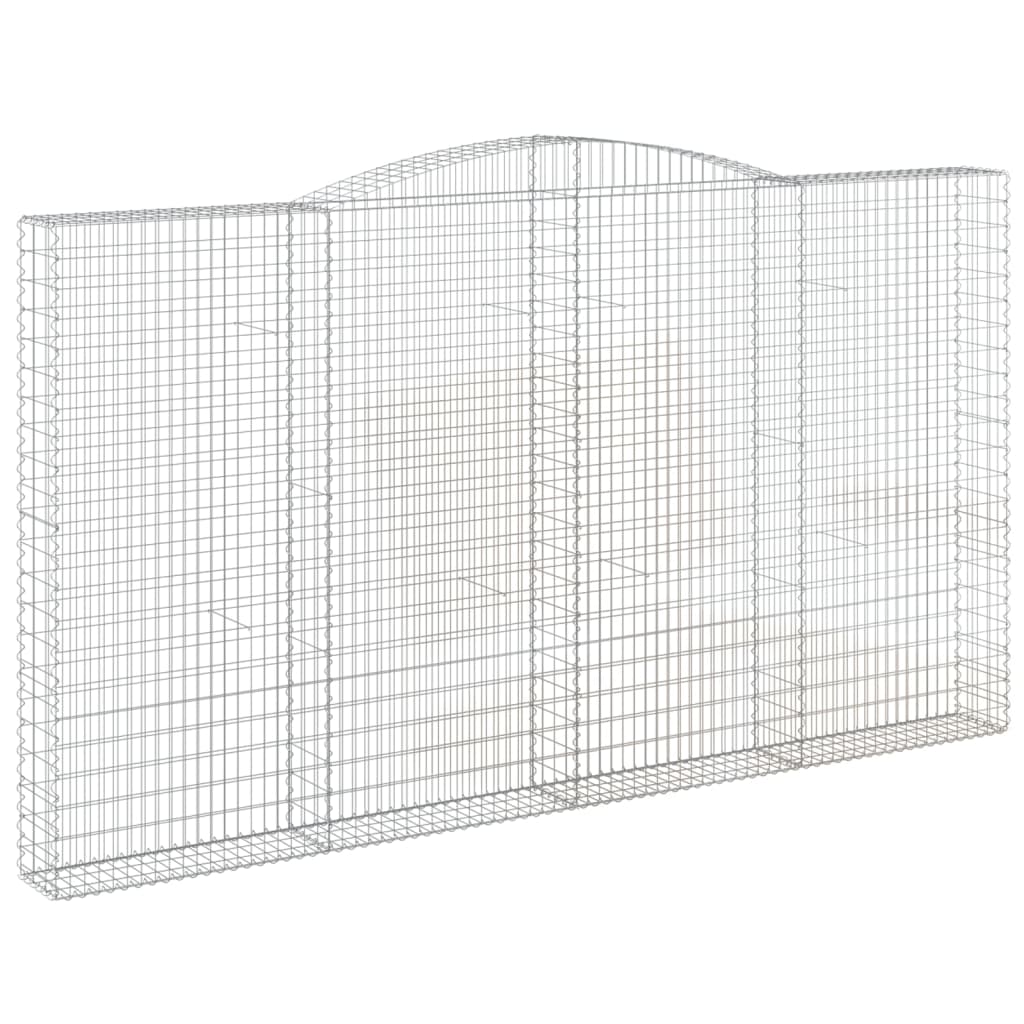 vidaXL Obokane gabion košare 2 kosa 400x30x220/240 cm pocinkano železo