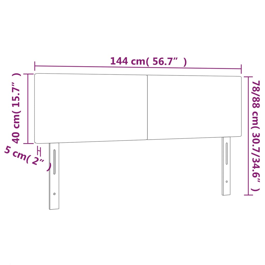 vidaXL Posteljno vzglavje 2 kosa belo 72x5x78/88 cm umetno usnje