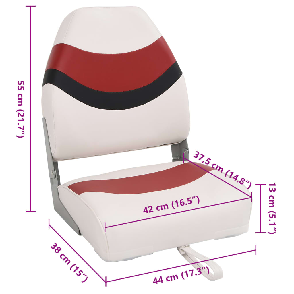 vidaXL Sedež za čoln z visokim naslonjalom zložljiv 44x38x55 cm