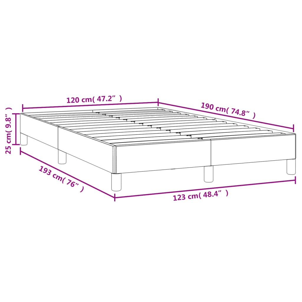 vidaXL Posteljni okvir siv 120x190 cm umetno usnje