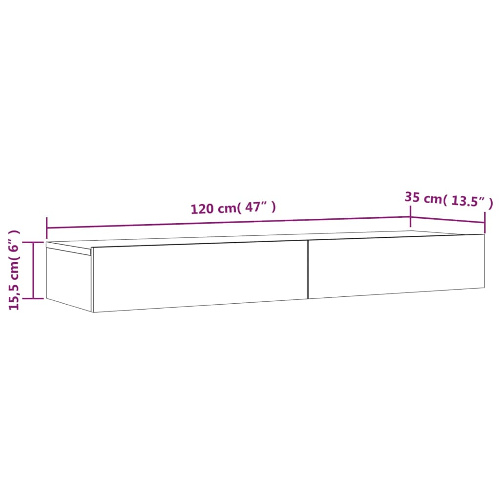 vidaXL TV omarica z LED lučkami bela in sonoma hrast 120x35x15,5 cm