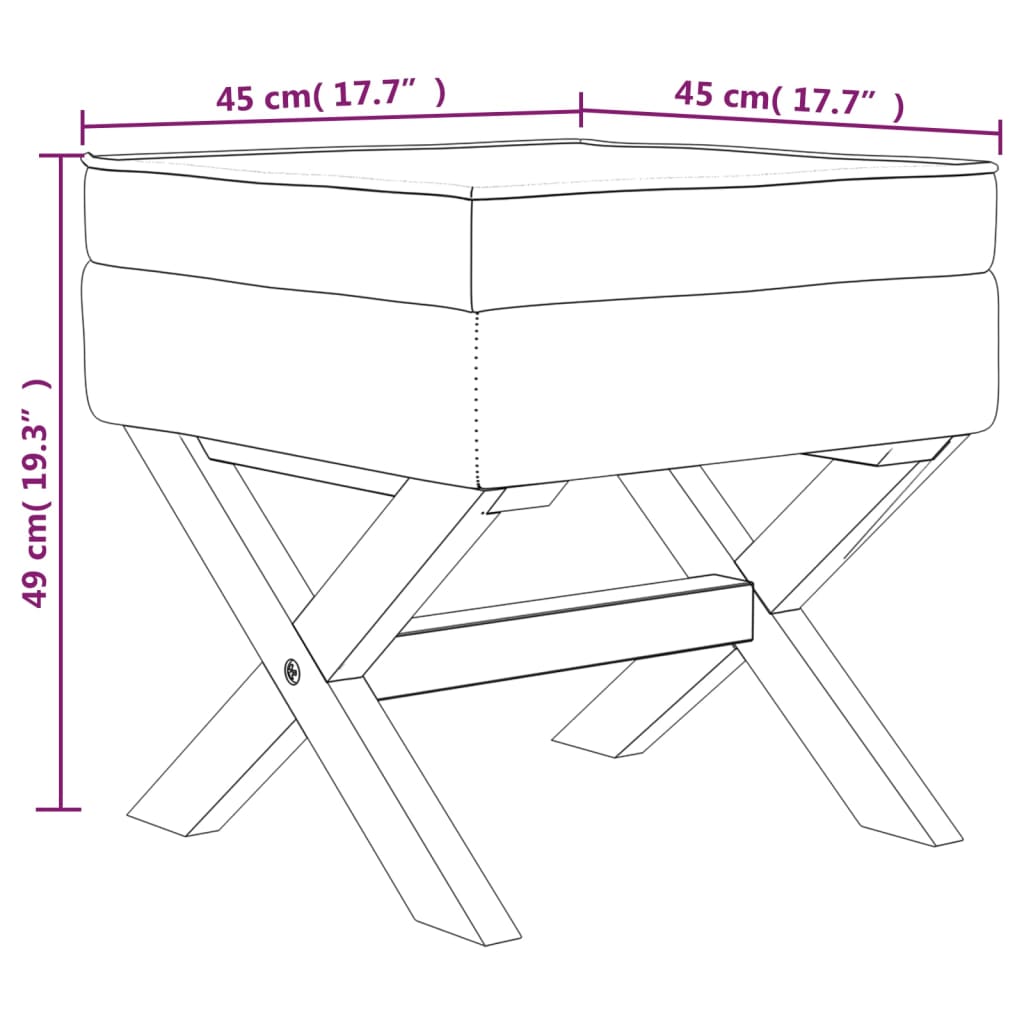 vidaXL Stolček s prostorom za shranjevanje 45x45x49 cm laneno platno