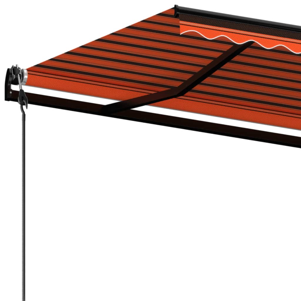 vidaXL Avtomatsko zložljiva tenda 600x350 cm oranžna in rjava