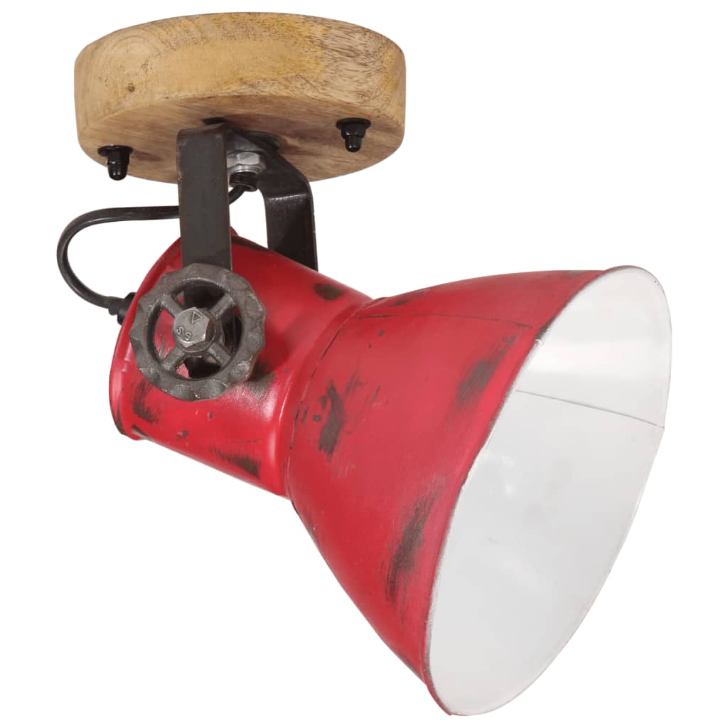 vidaXL Stenska svetilka 25 W obrabljeno rdeča 11,5x11,5x25 cm E27