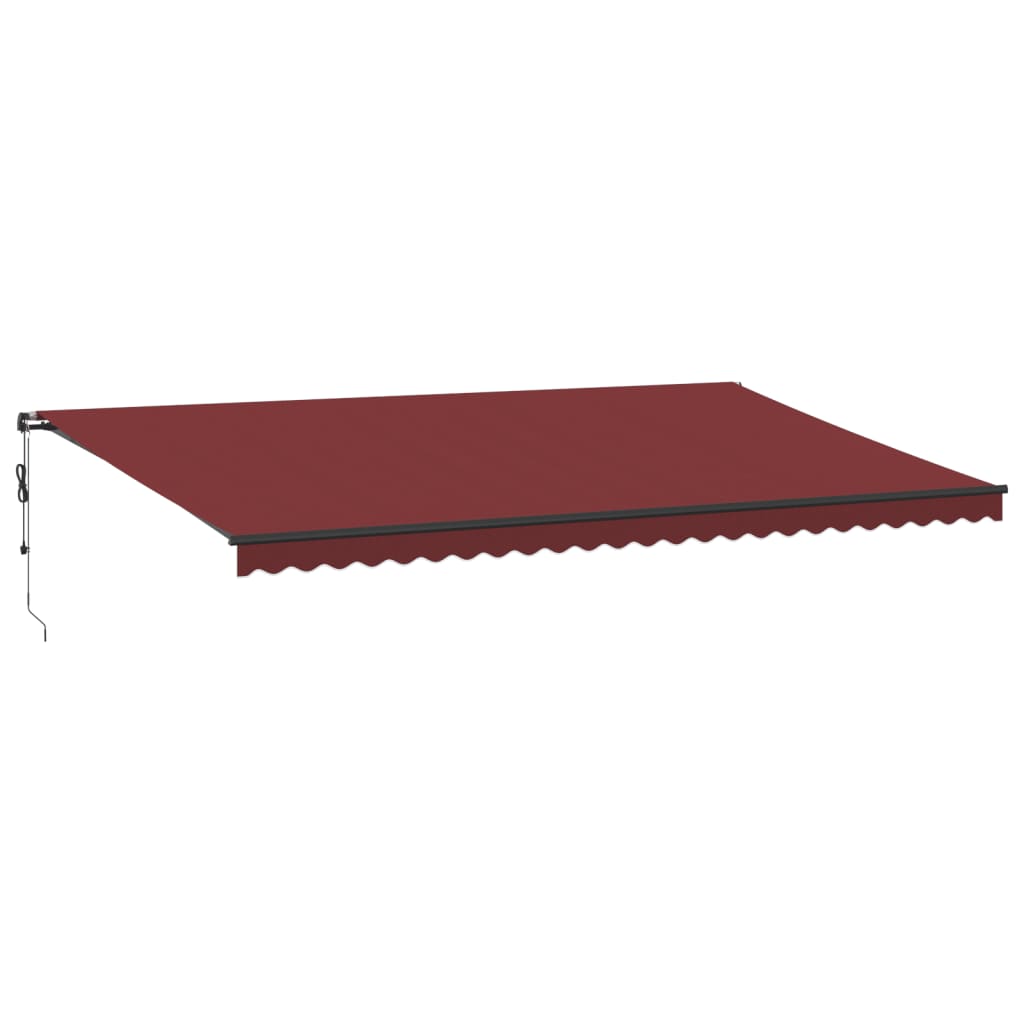 vidaXL Avtomatsko zložljiva tenda LED bordo 600x350 cm