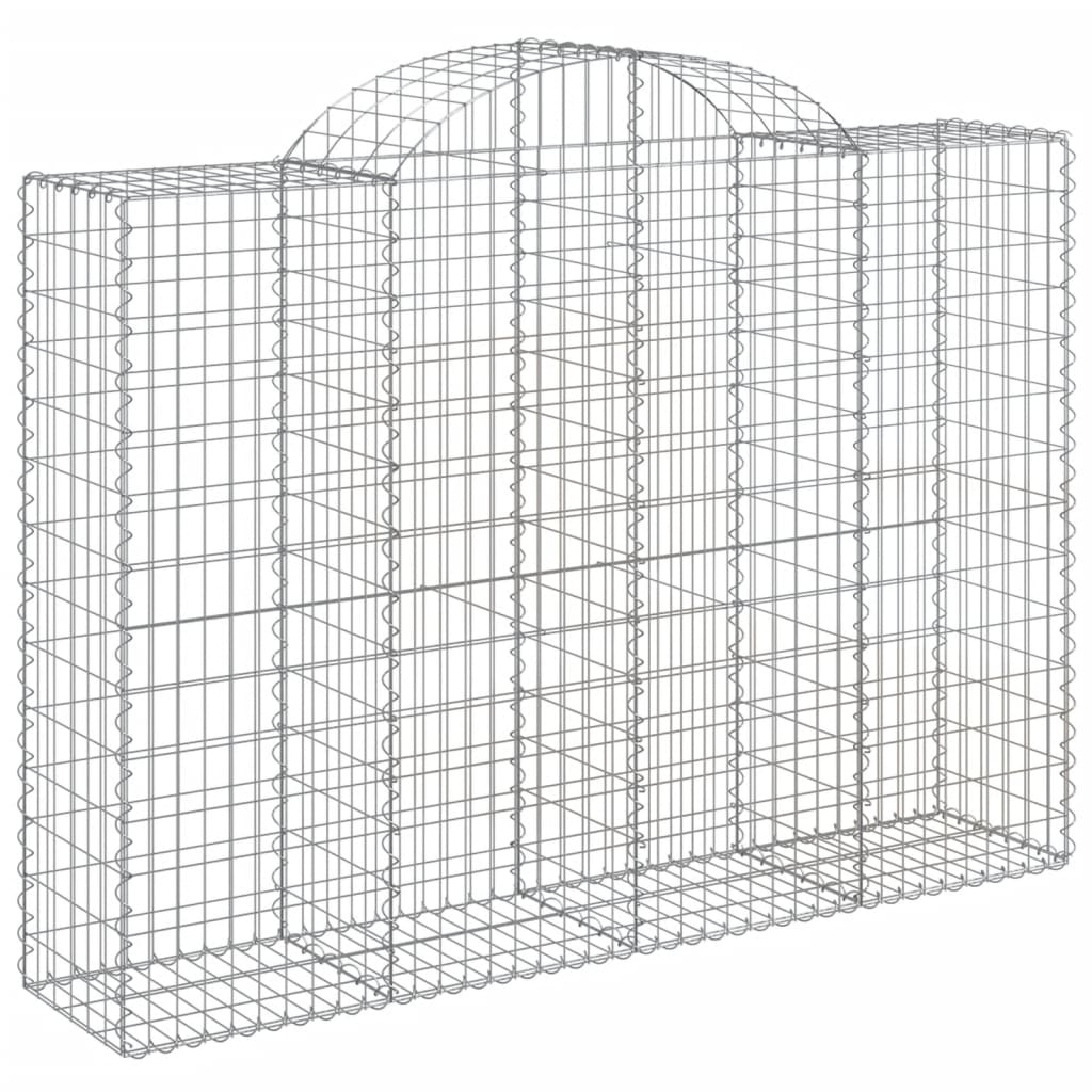 vidaXL Obokane gabion košare 7 kosov 200x50x140/160cm pocinkano železo