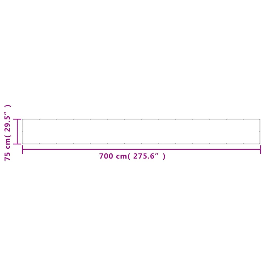 vidaXL Balkonsko platno črno 75x700 cm 100 % poliestrski oxford