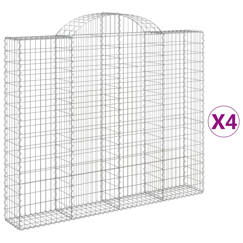 vidaXL Obokane gabion košare 4 kosi 200x30x160/180 cm pocinkano železo