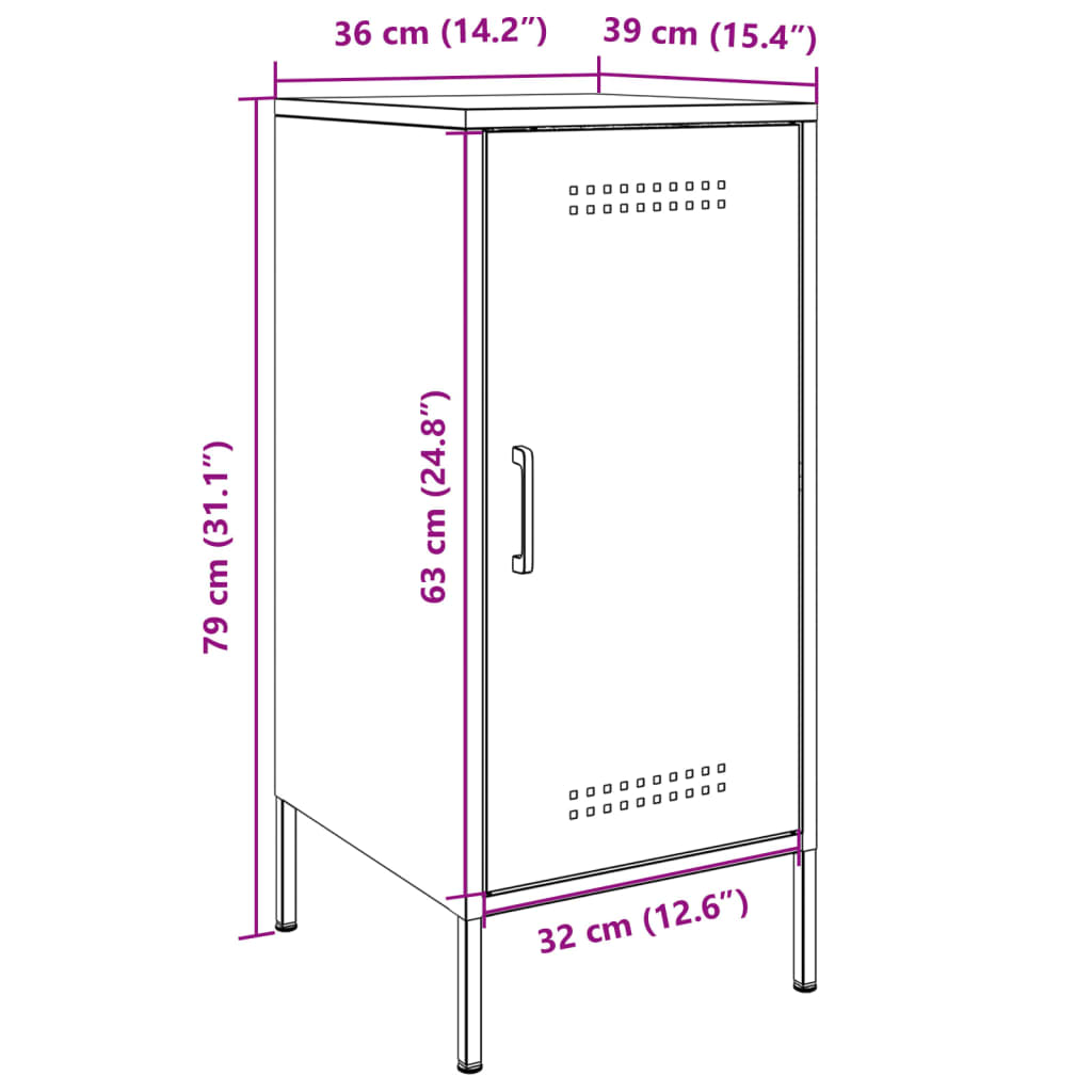 vidaXL Komoda bela 36x39x79 cm hladno valjano jeklo