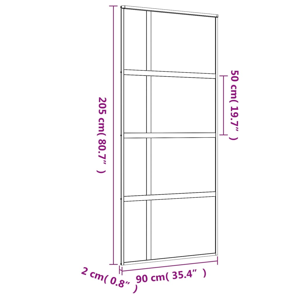 vidaXL Drsna vrata zlata 90x205 cm prozorno ESG steklo in aluminij