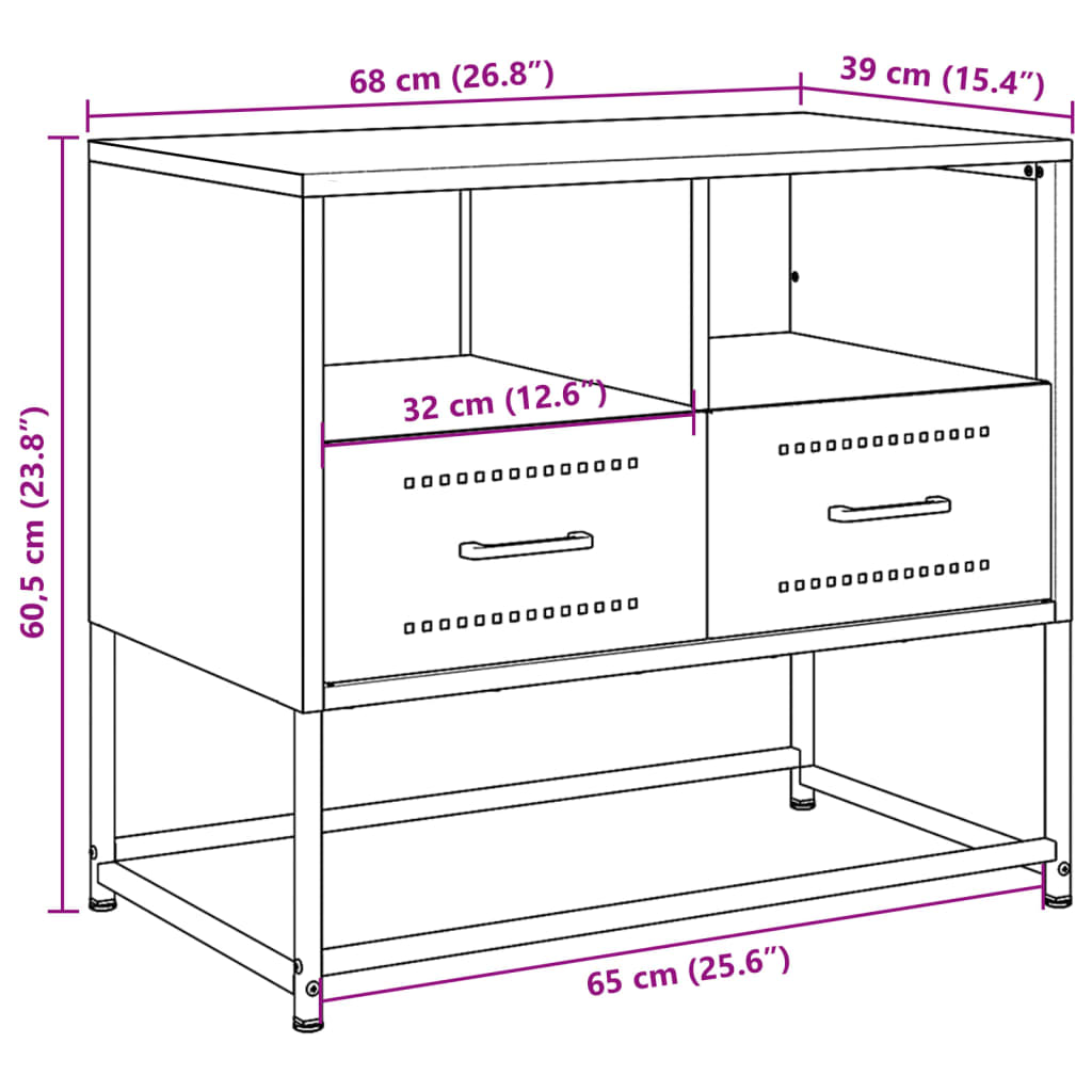 vidaXL TV omarica antracit 68x39x60,5 cm jeklo