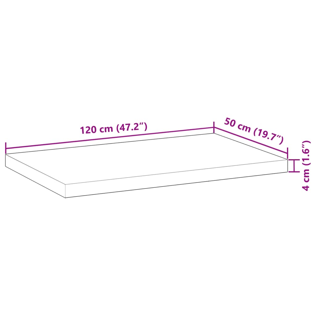 vidaXL Kopalniški pult oljni premaz 120x50x4 cm trden akacijev les