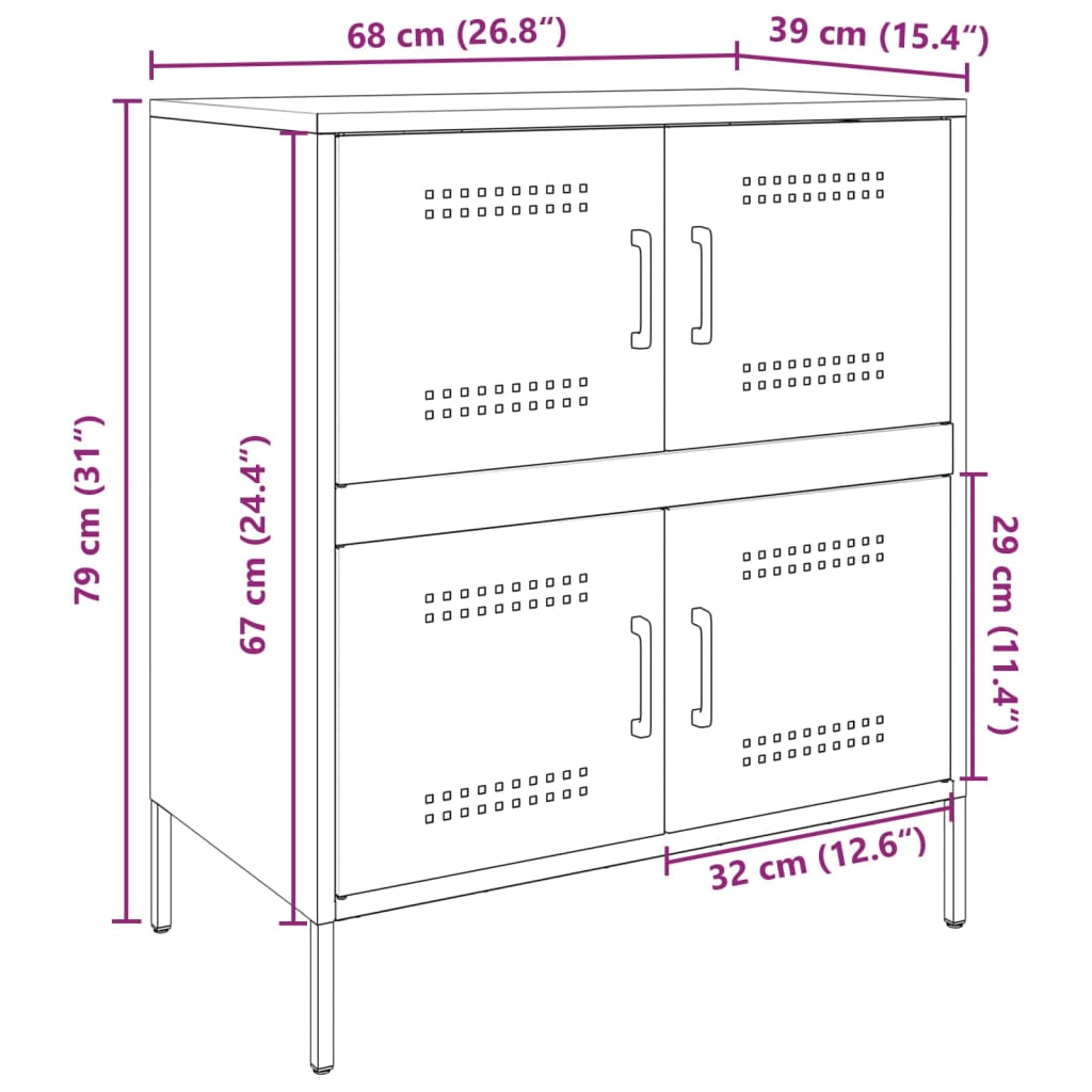 vidaXL Komoda antracitna 68x39x79 cm jeklo