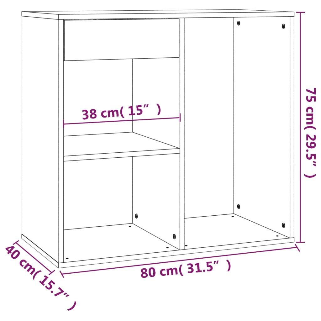 vidaXL Kozmetična omarica bela 80x40x75 cm konstruiran les