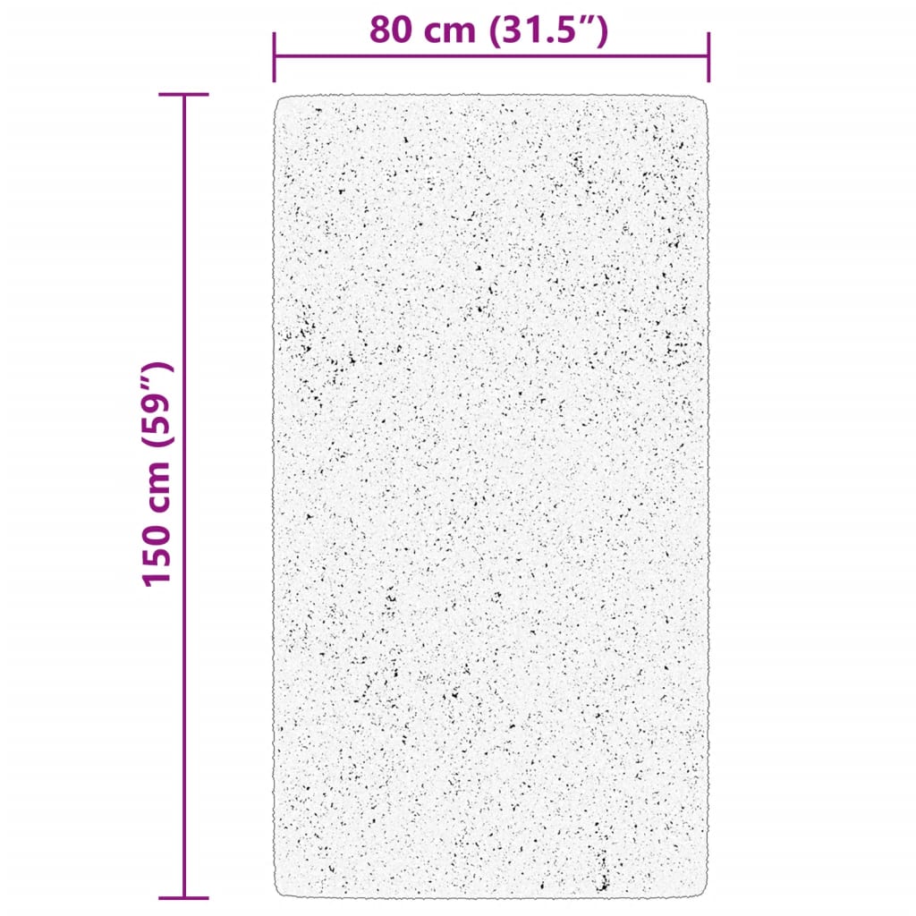 vidaXL Preproga HUARTE kratka vlakna mehka in pralna črna 80x150 cm