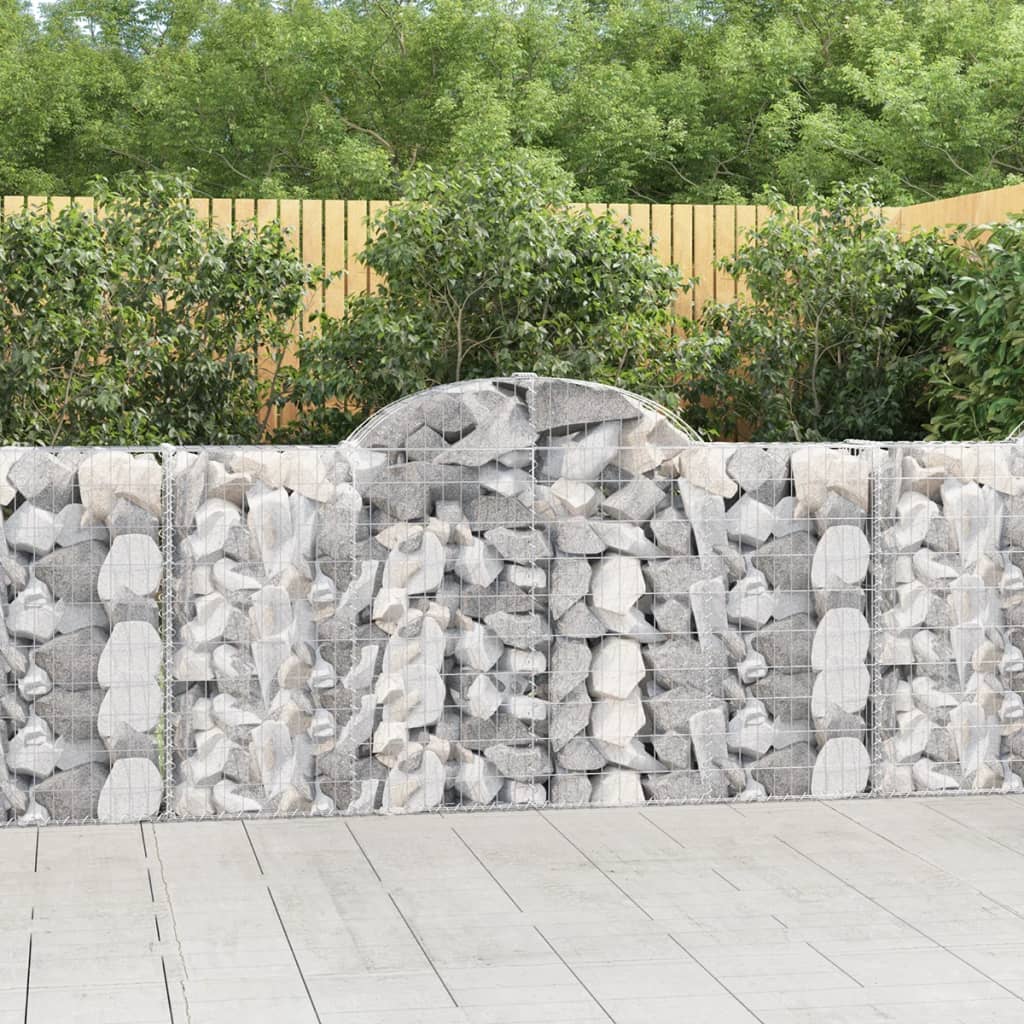 vidaXL Obokane gabion košare 6 kosov 200x30x100/120cm pocinkano železo