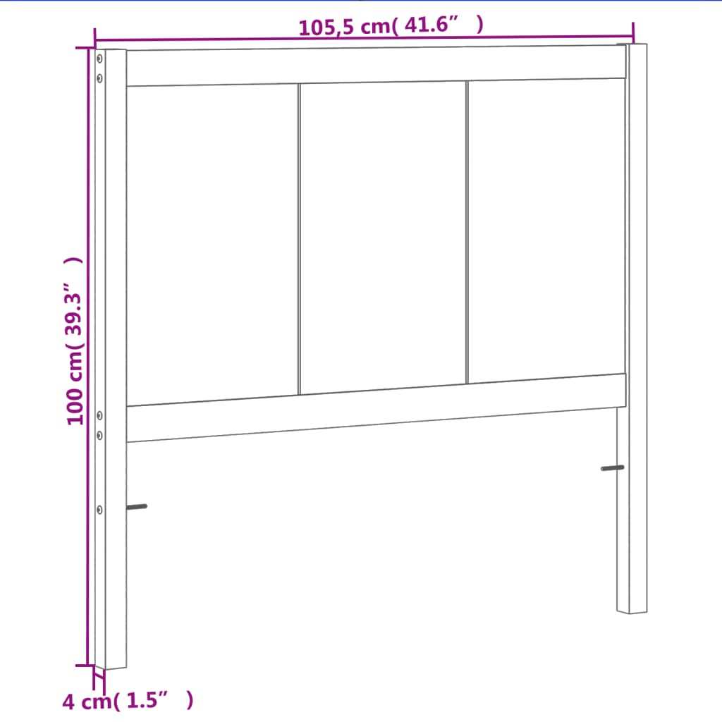 vidaXL Vzglavje voščeno rjava 100 cm trdna borovina