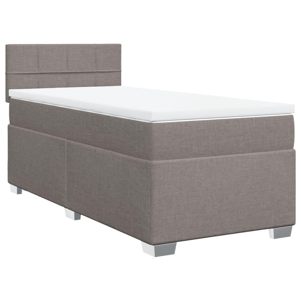 vidaXL Box spring postelja z vzmetnico taupe 80x200 cm blago