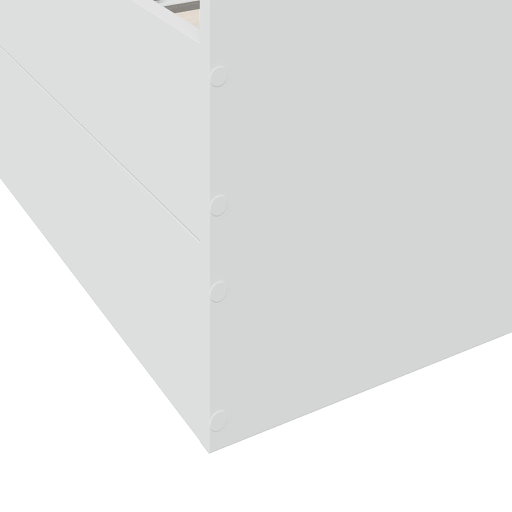 vidaXL Posteljni okvir s predali bel 90x190 cm inženirski les