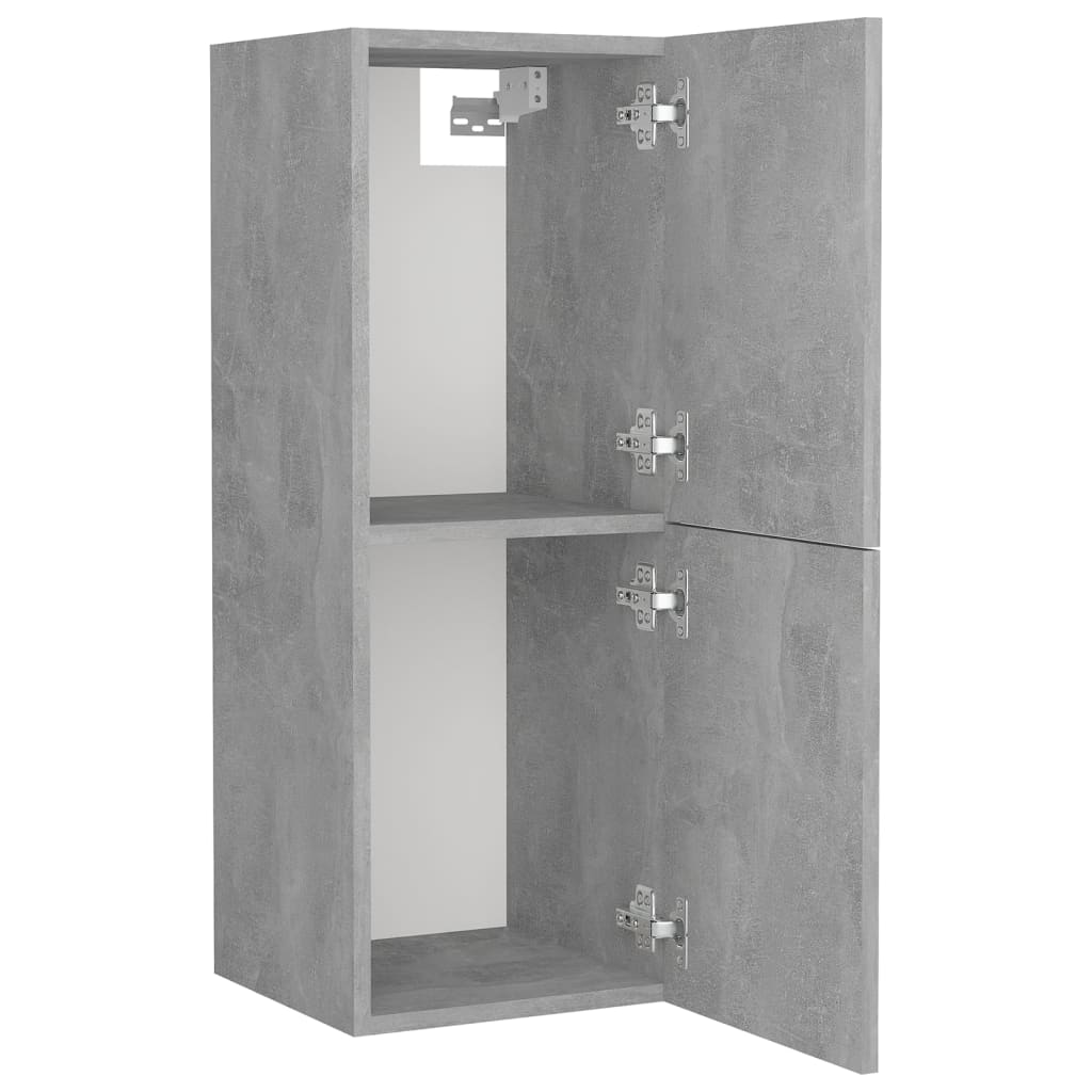 vidaXL Komplet kopalniškega pohištva betonsko siva inženirski les