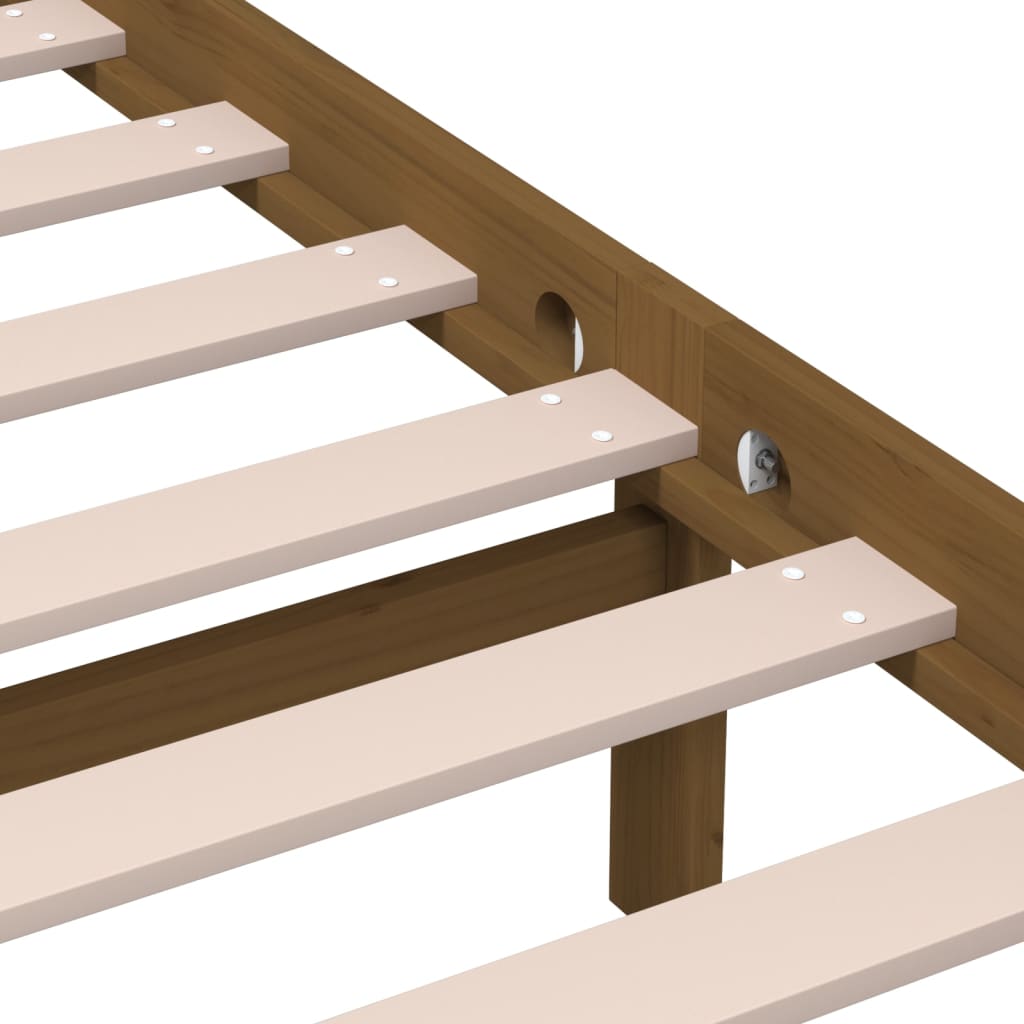 vidaXL Posteljni okvir medeno rjav iz borovine 200x200 cm