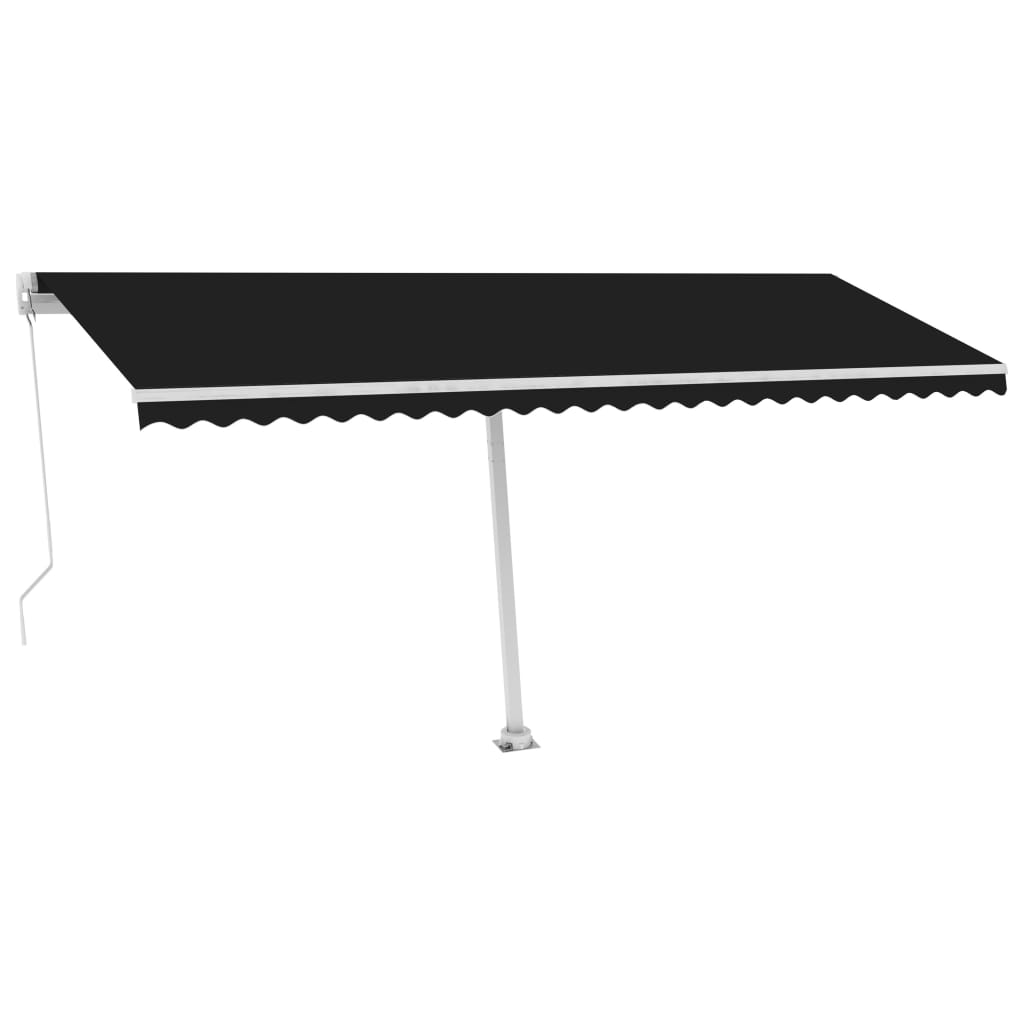 vidaXL Prostostoječa ročno zložljiva tenda 500x300 cm antracitna