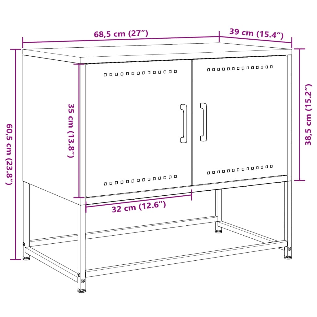 vidaXL TV omarica antracitna 68,5x39x60,5 cm jeklo