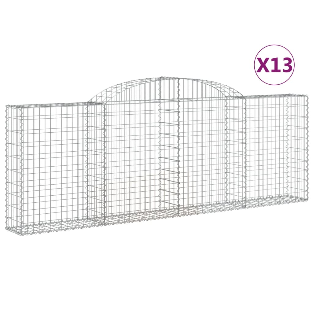 vidaXL Obokane gabion košare 13kosov 300x30x100/120cm pocinkano železo