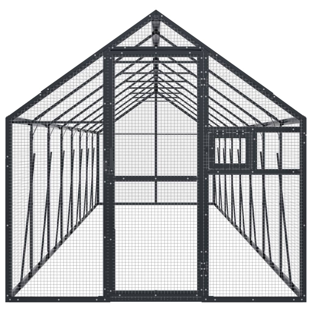 vidaXL Ptičnica antracitna 1,79x8x1,85 m aluminij