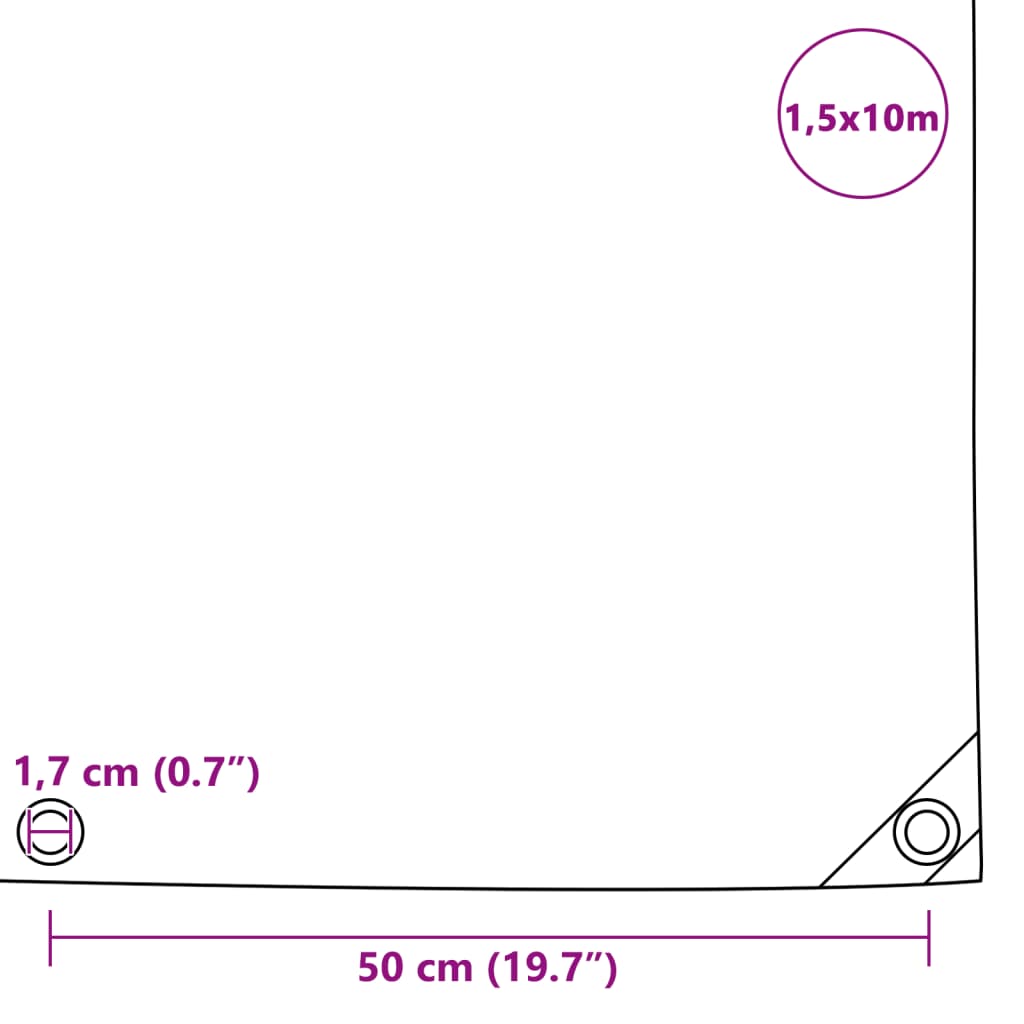 vidaXL Ponjava 650 g/m² 1,5x10 m bela