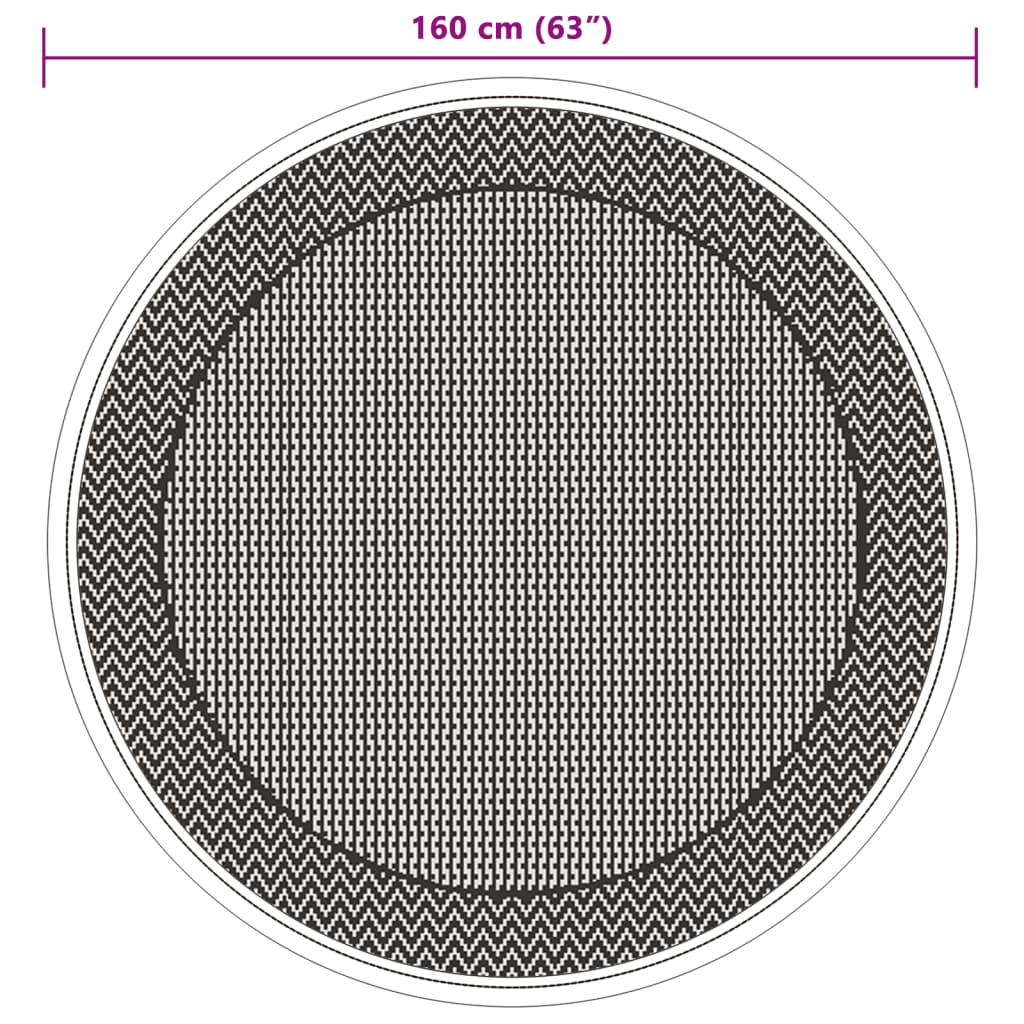 vidaXL Zunanja preproga zelena Ø160 cm PP