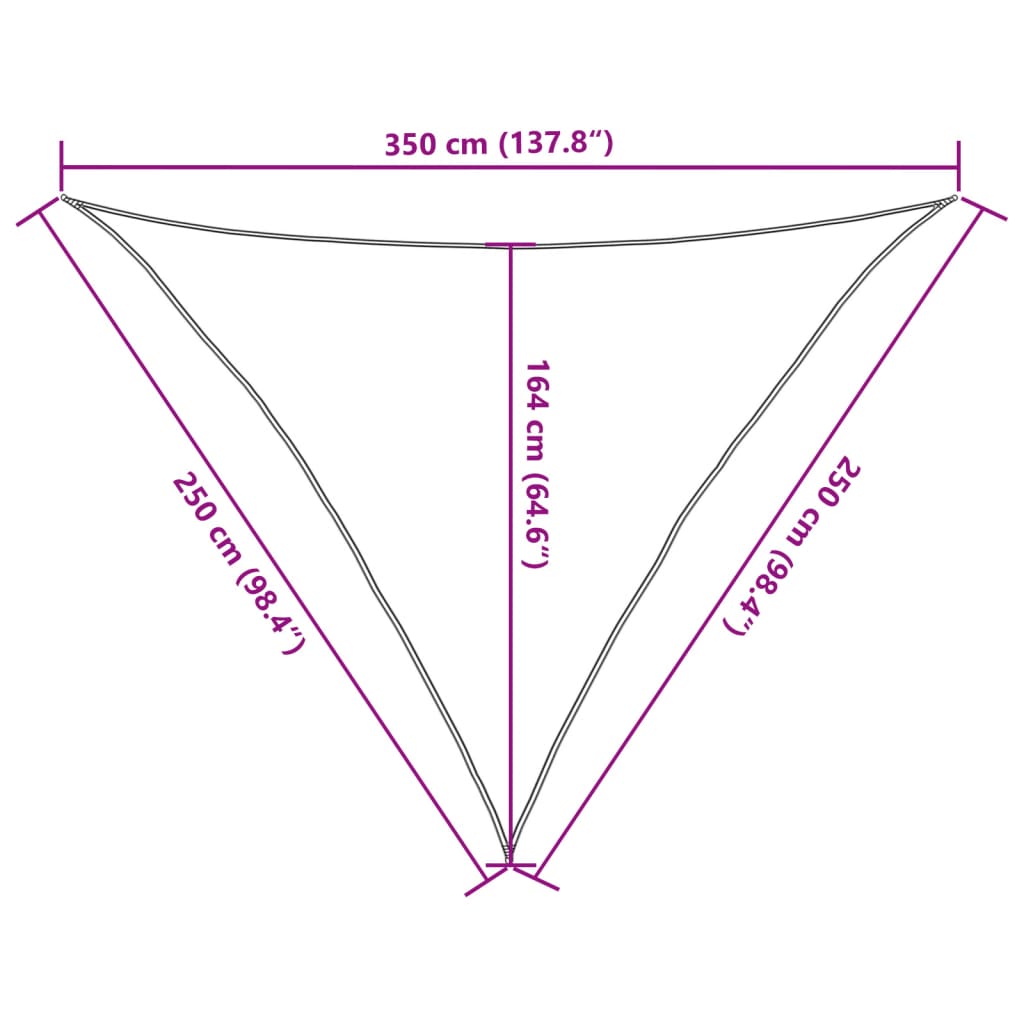 vidaXL Senčno jadro svetlo sivo 2,5x2,5x3,5 m 100 % poliester oxford