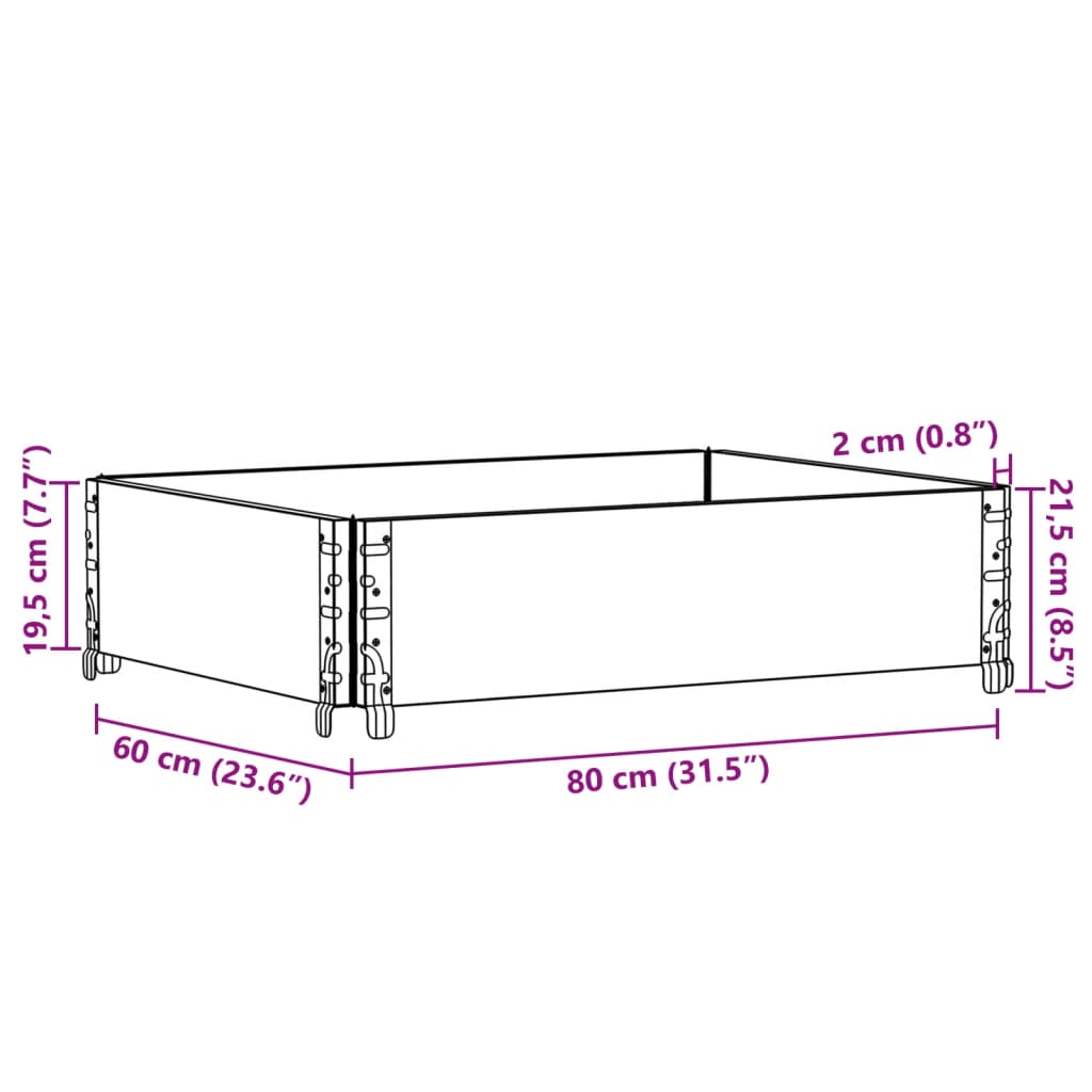 vidaXL Paletni okvir rjav 80x60 cm trdna borovina