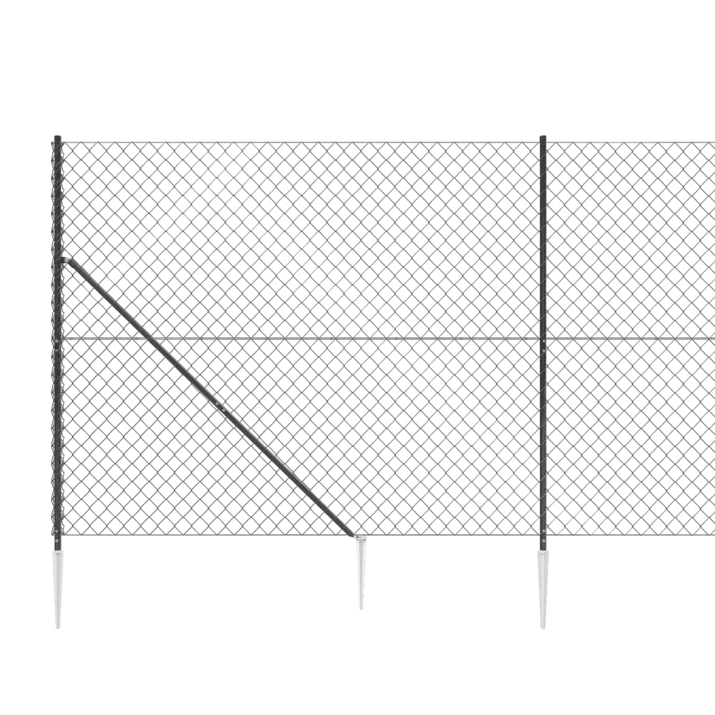 vidaXL Žična ograja s konicami za postavitev antracit 1,8x10 m