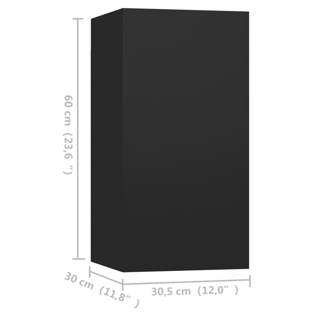 vidaXL TV omarica 2 kosa črna 30,5x30x60 cm inženirski les