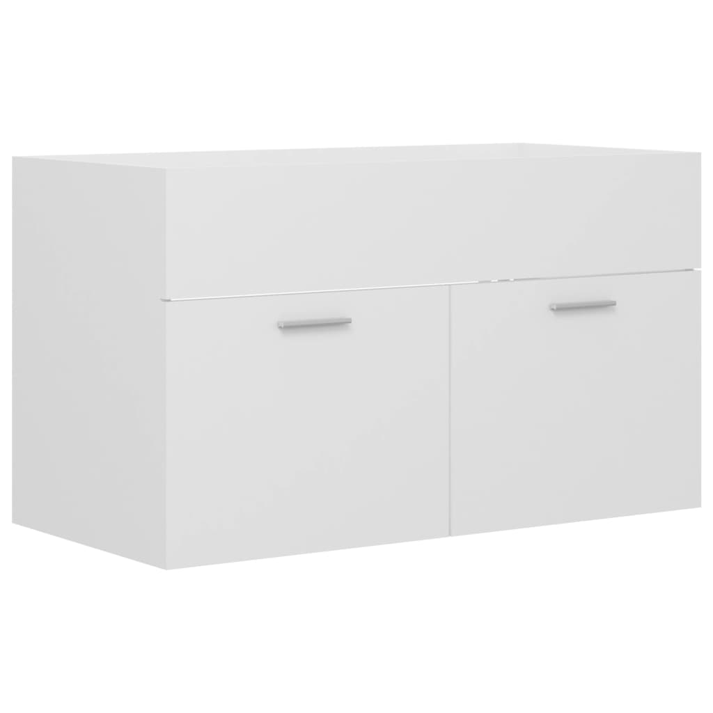 vidaXL Omarica za umivalnik bela 80x38,5x46 cm iverna pl.