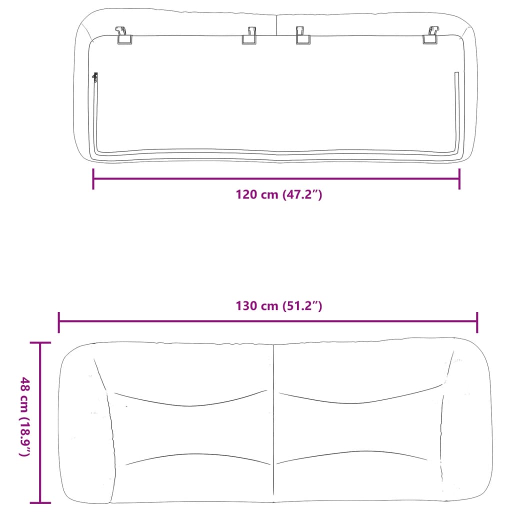 vidaXL Vzglavna stranica temno siva 120 cm blago